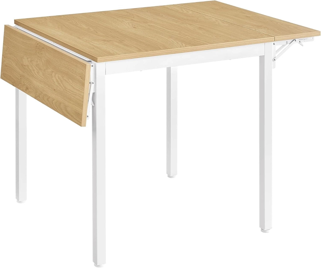 VASAGLE Tavolo da pranzo pieghevole, allungabile, per piccoli spazi, 2-4 persone, industriale, 78 x 120 x 76,2 cm, nero ebano e nero inchiostro KDT077B03
