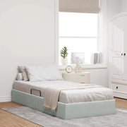 Letto ottomano Grigio Chiaro 90 x 190 cm Velluto
