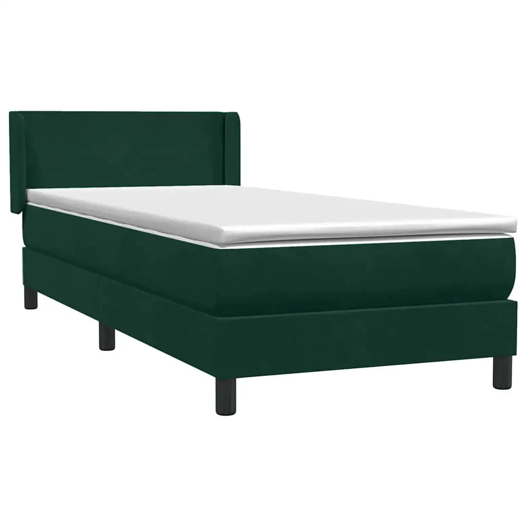 Giroletto a Molle con Materasso Verde Scuro 80x220 cm Velluto 3317970