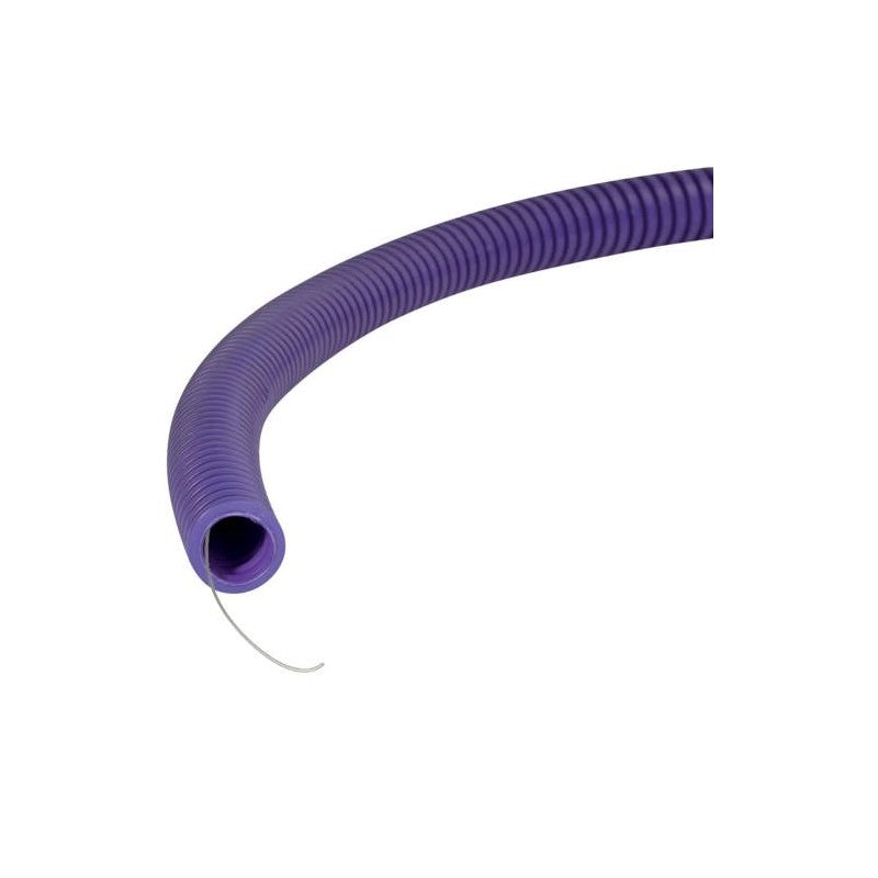 TUBO CORRUGATO CON TIRAFILO VIOLA  Ø 25 - rotolo 50 mt - 50 metrilineari