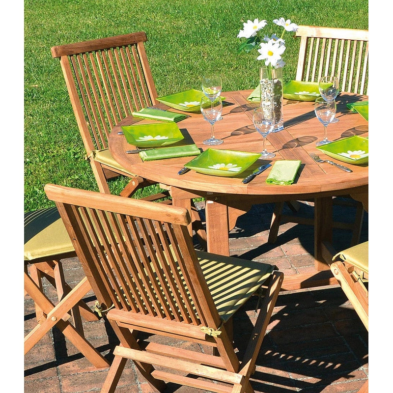 Tavolo Capraia tondo estensibile in legno teak - 170 cm