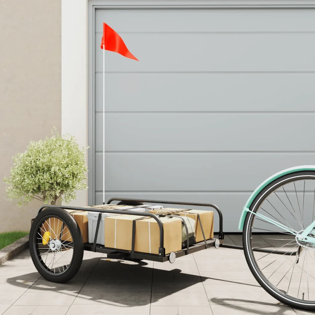 Rimorchio da Bici Nero 135x70x37 cm in Ferro CFW6648438