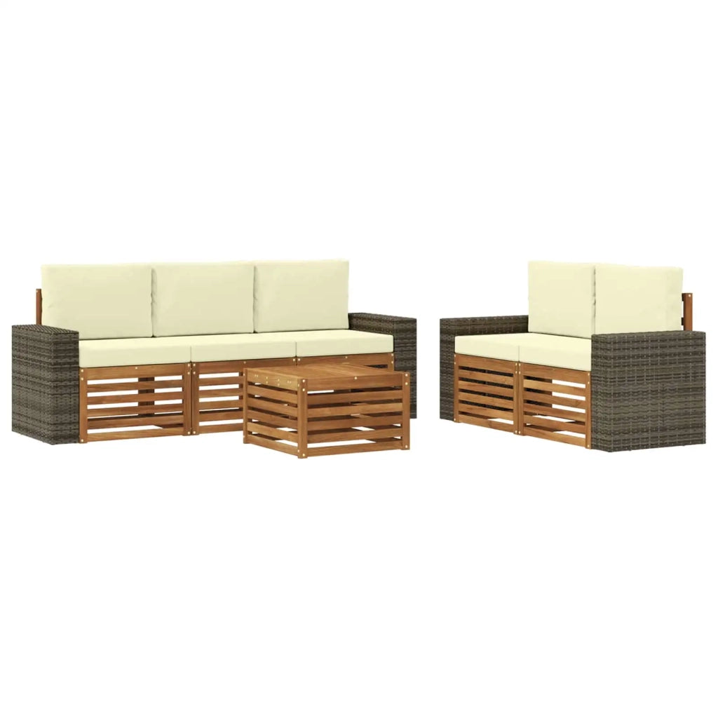 Set divani con cuscino 6 pcs Legno di Acacia Massello 3384036