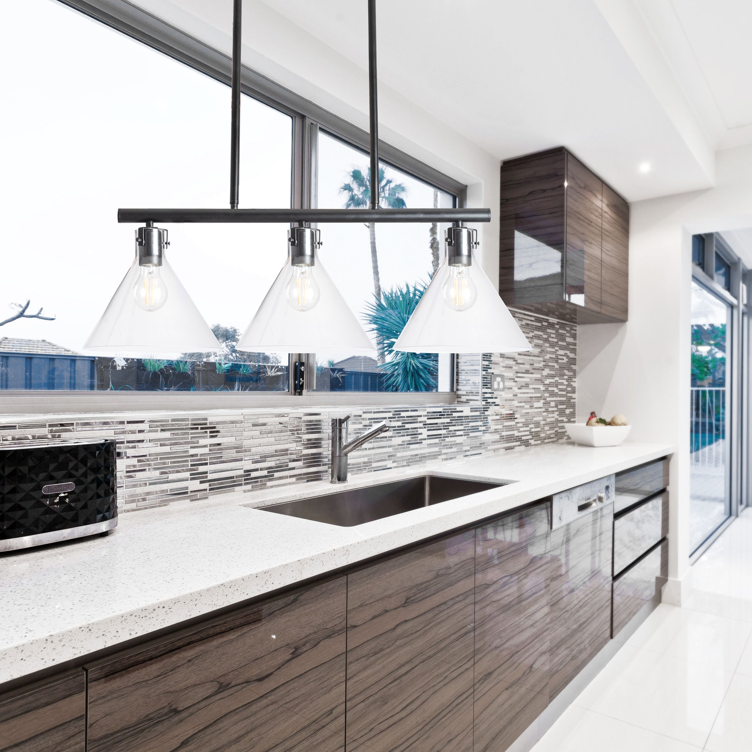 Lampada Da Soffitto Di Vetro Metallico APP318-3CP