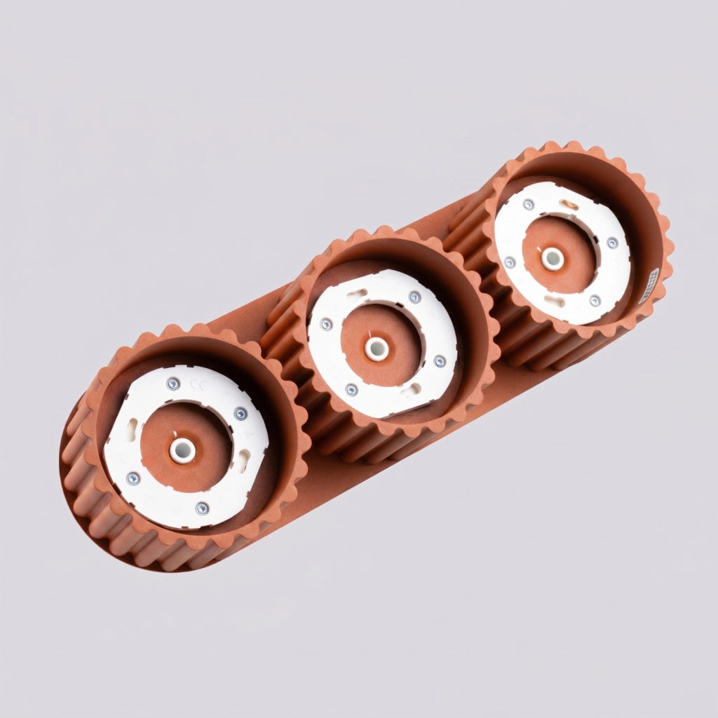 Plafoniera AURA 3 ocra rossa Gx53