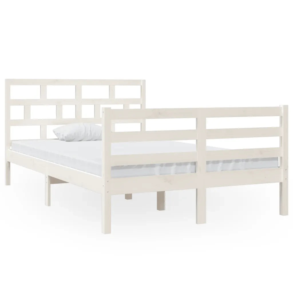 Giroletto-Struttura Letto Bianco in Legno Massello di Pino 120x200 cm 637825