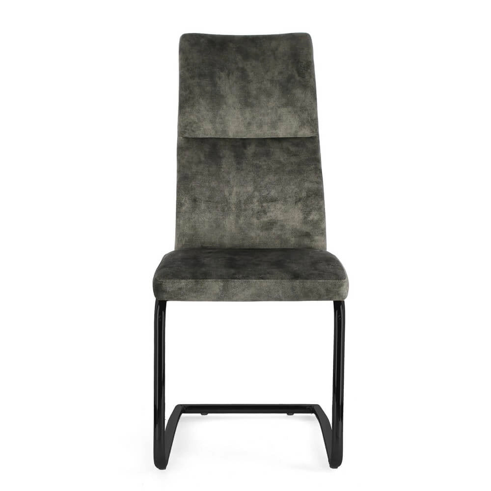 Set di 4 Sedie Imbottite in Velluto con Gambe in Acciaio - ASHER