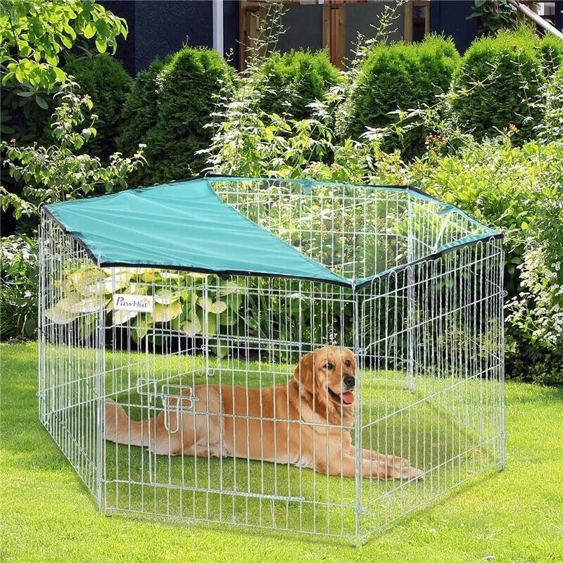 RECINTO PER ANIMALI DOMESTICI CON COPERTURA IMPERMEABILE 6 MODULI 59 X 60CM