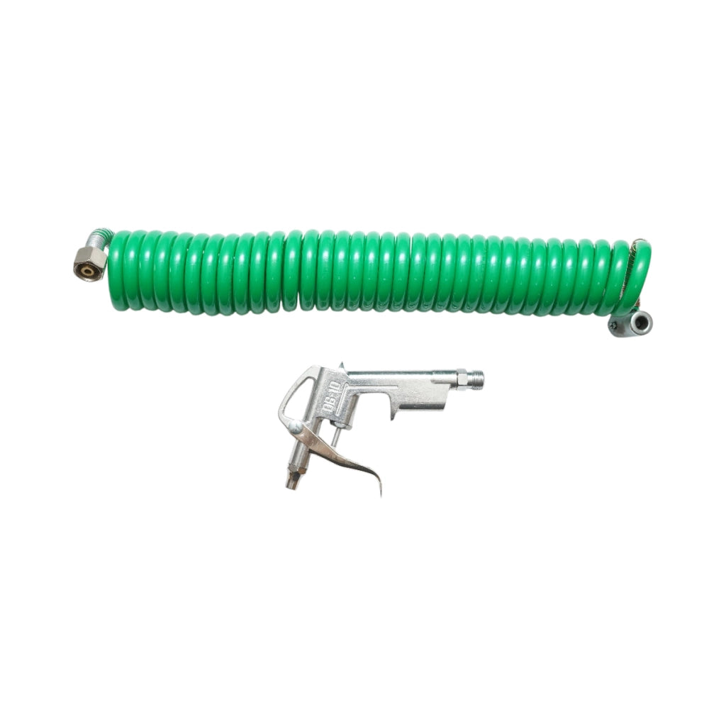 Pistola di soffiaggio ad aria compressa con tubo a spirale da 5 m e attacco filettato interno M12