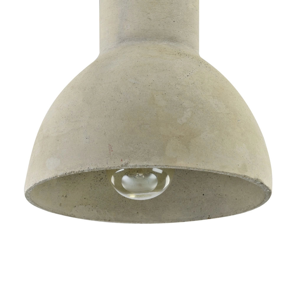 Lampadario Industrial Broni Metallo Nero 1 Luce Diffusore Calcestruzzo Grigio