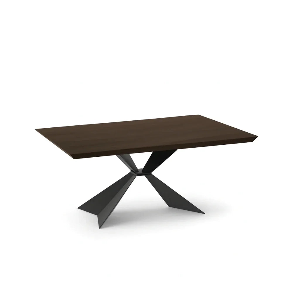 Tavolo da pranzo fisso in legno impiallacciato rovere termocotto Taurus 200x100 cm fino a 10 posti Made in Italy | Duzzle