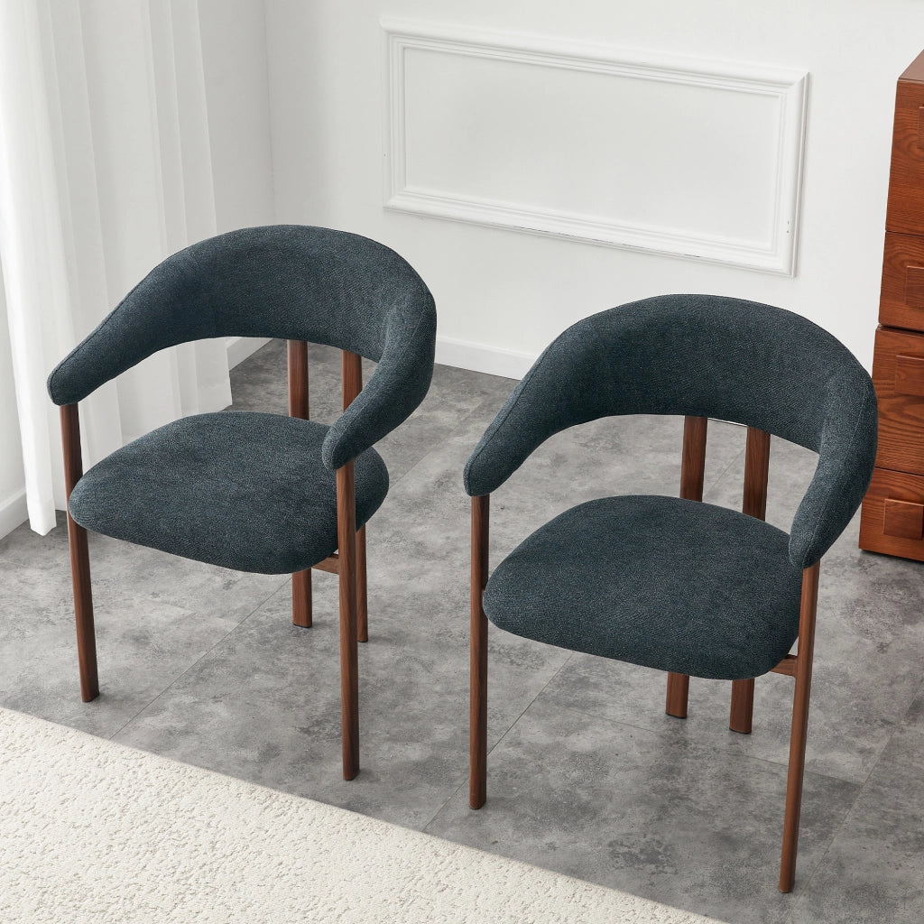 Set 2 Sedie da Pranzo in Tessuto ¨C Xylo ¨C Nero, Gambe in Metallo