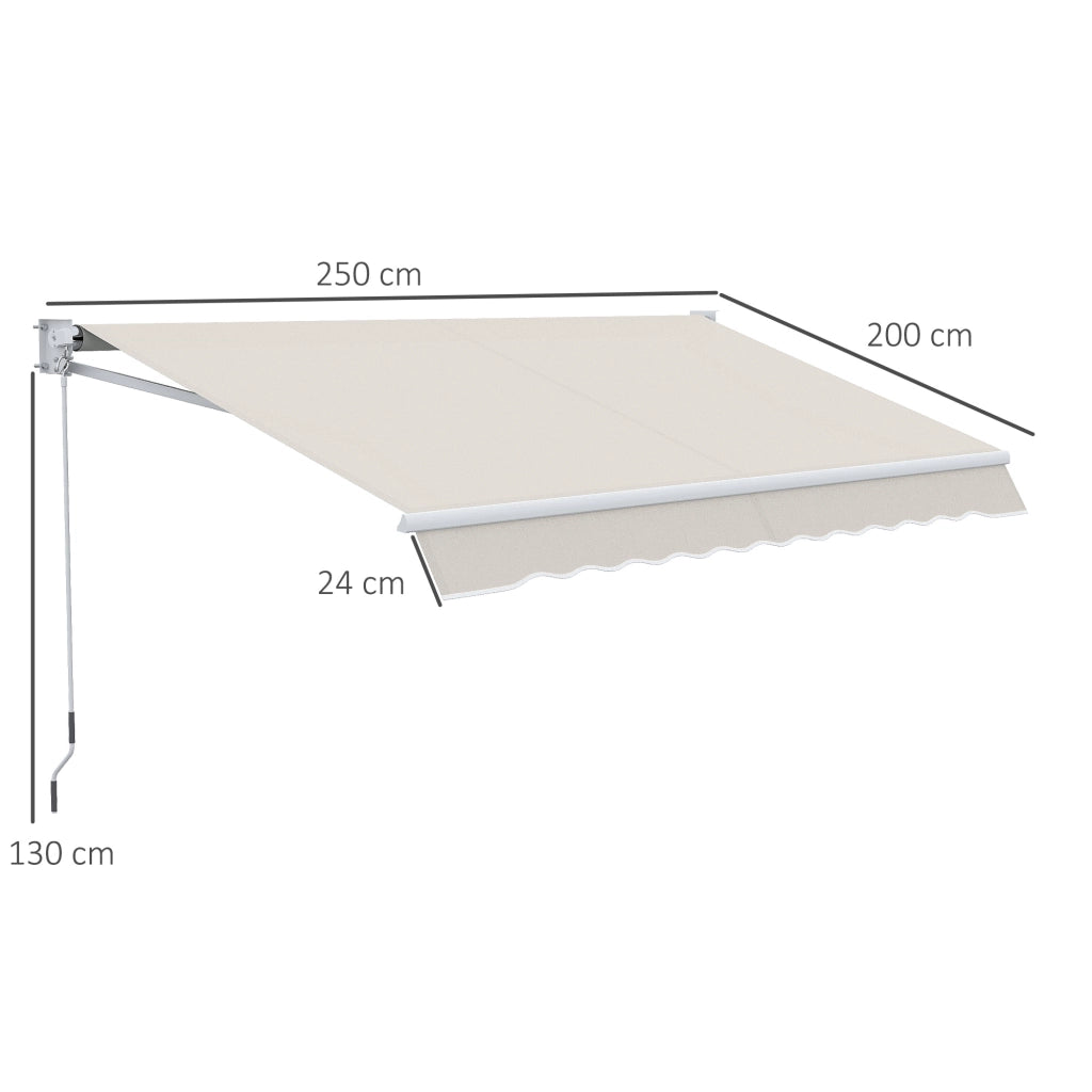 Tenda da Sole 2x2.5 m ¨C zephmum ¨C Crema, Alluminio, Poliestere