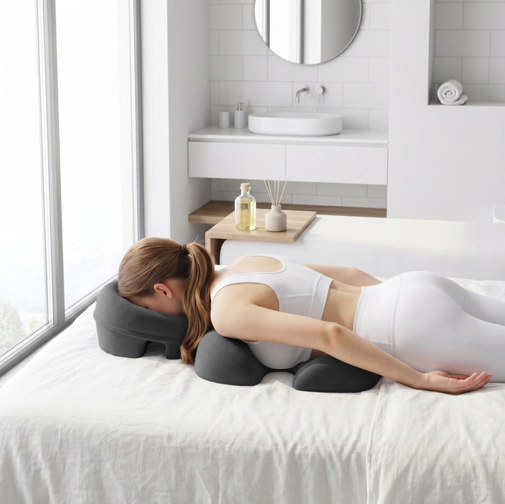 Cuscino da massaggio 30x16x16 cm in memory foam grigio scuro per dormire