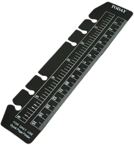 Liniaal A6 nero - Flexibile - Resistente - 6 punte - Marcatore di pagina - Alta flessibilità - Righello