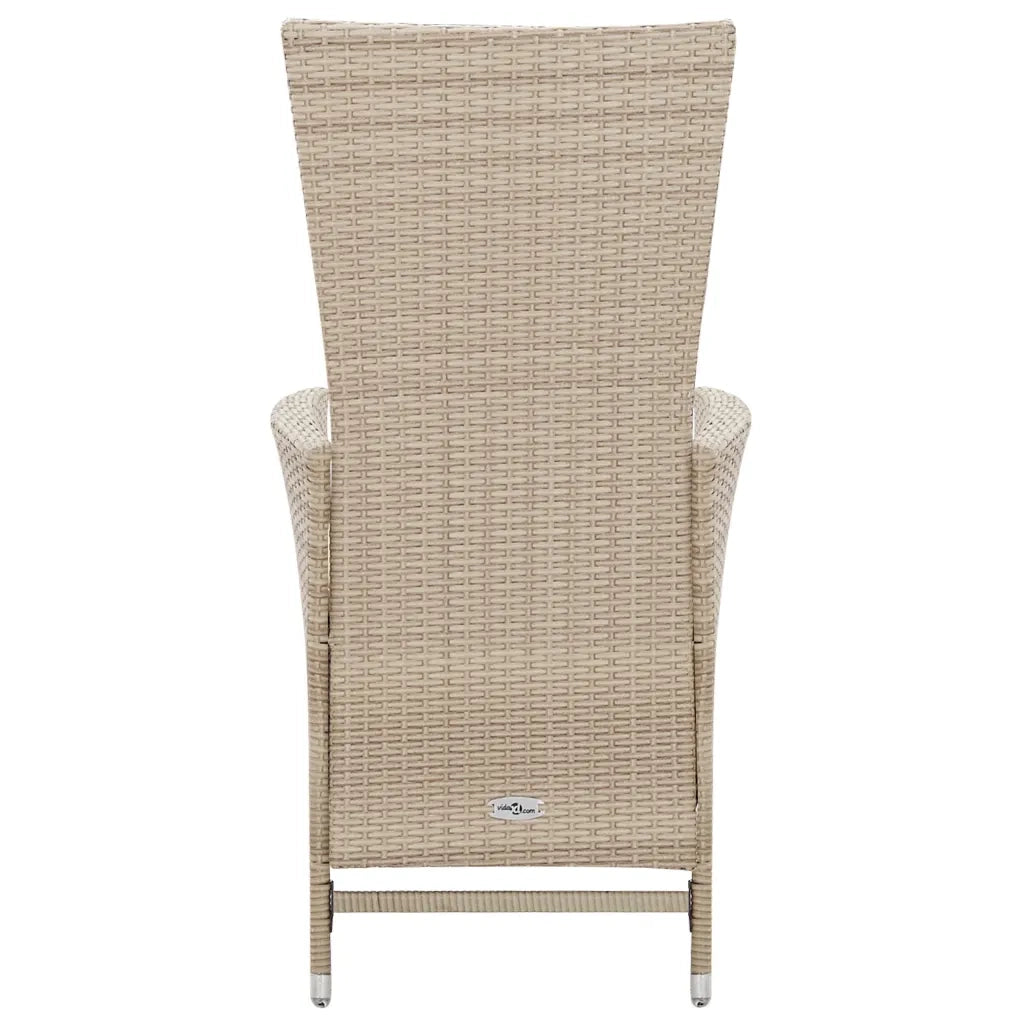 Set da Pranzo da Giardino 7 pz con Cuscini in Polyrattan Beige