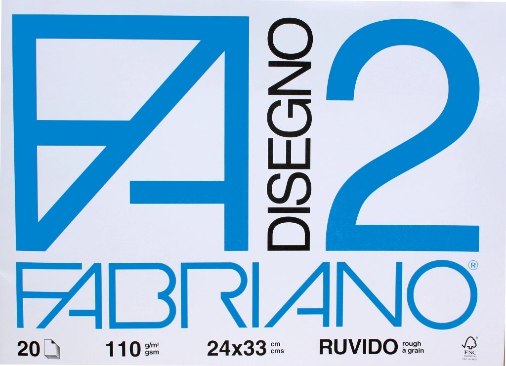FABRIANO BLOCCO DISEGNO F2 24X33CM RUVIDO 20 FOGLI