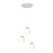 Lampada a sospensione Target in acciaio bianco e oro