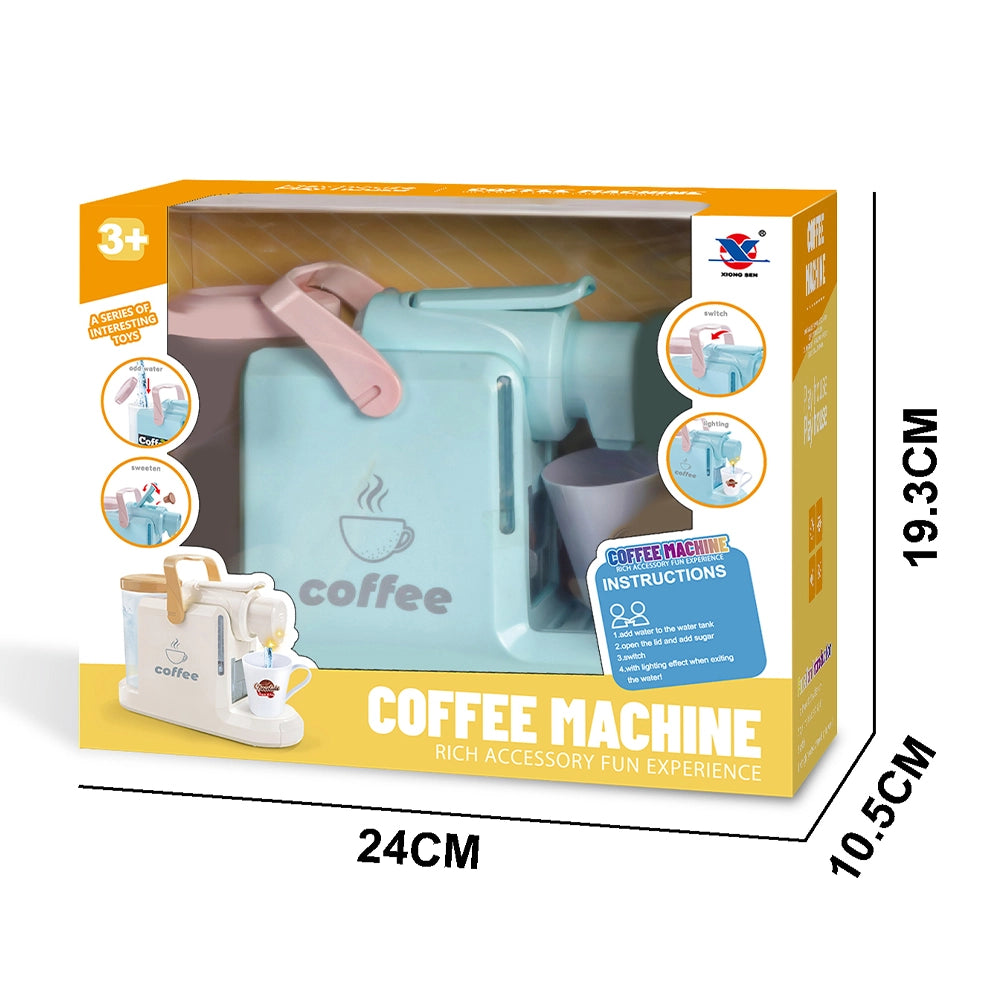 Macchina per Caffè Giocattolo per Bambini Eroga Acqua Gioco Realistico Bianco