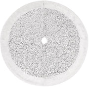 Abito da albero di Natale in lana argentata con pailletti, abito da albero di Natale morbido e spesso in imitazione di pelliccia di lupo con pailletti, tappeto da albero di Natale, coperta da albero di Natale (90 cm)