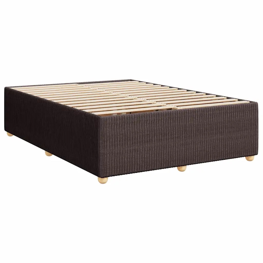 vidaXL Giroletto senza Materasso Marrone Scuro 140x190 cm Tessuto