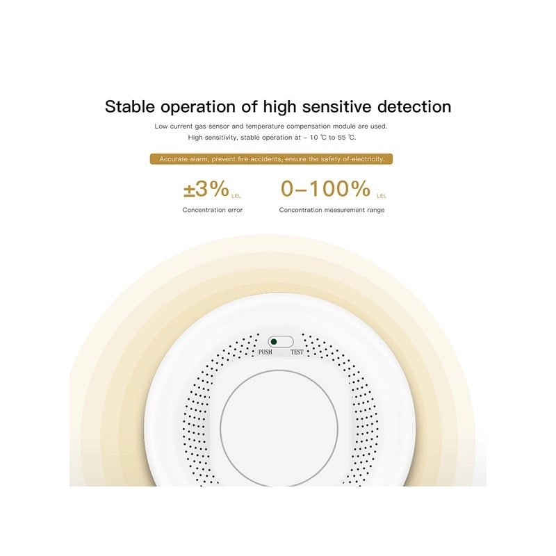 ZigBee Sensore Fumo Rilevatore di Incendio Allarme Antincendio con Sensore Fotoelettrico Indipendente