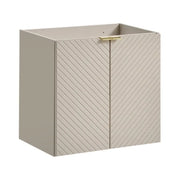 Mobile sottolavabo AOKI – 2 porte – Finitura beige cachemire con motivi a spina di pesce – L60 × P39 × H57 cm – Da appendere