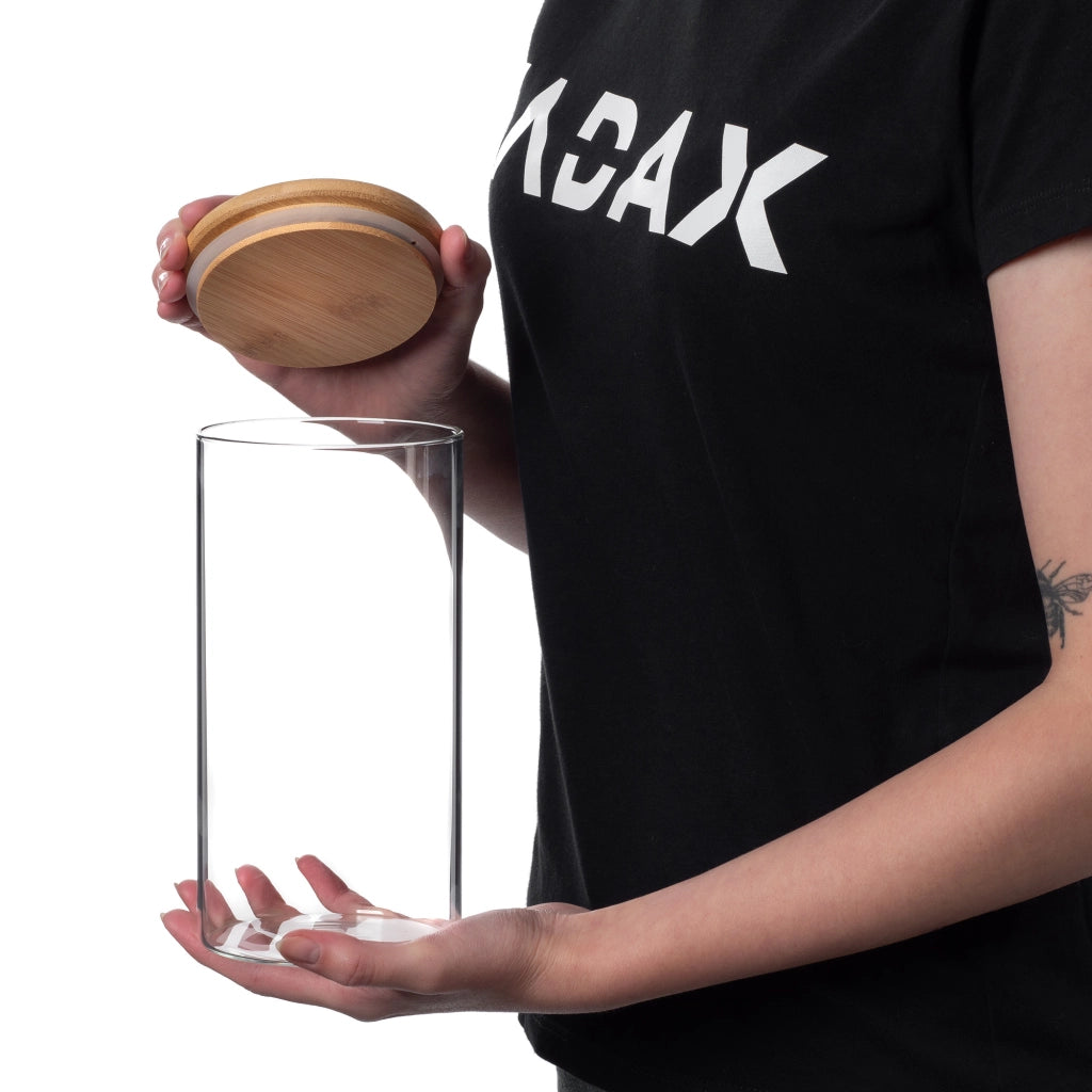 Contenitore per alimenti KADAX, barattolo in vetro per pasta e spezie con coperchio, 1,4 litri.