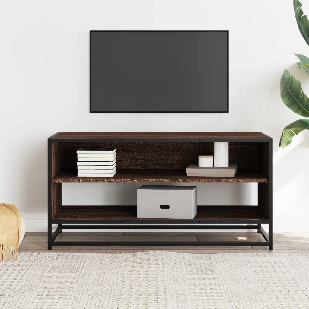 Mobile TV | Armadietto TV | Mobile Porta TV Rovere Marrone 91x40x46 cm Legno Multistrato Metallo