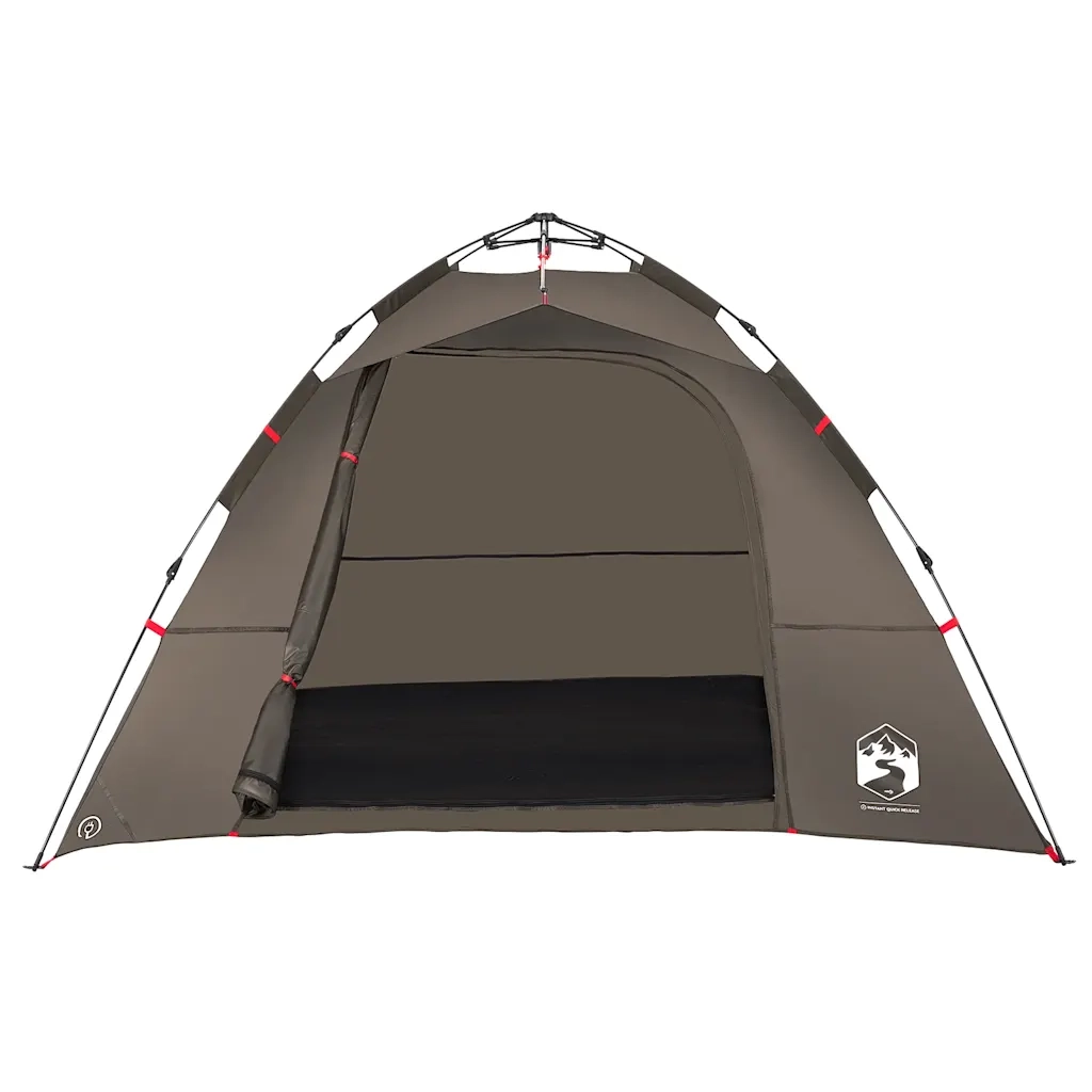 Tenda da Pesca 4 Persone-Tenda da campeggio Marrone a Rilascio Rapido 795682