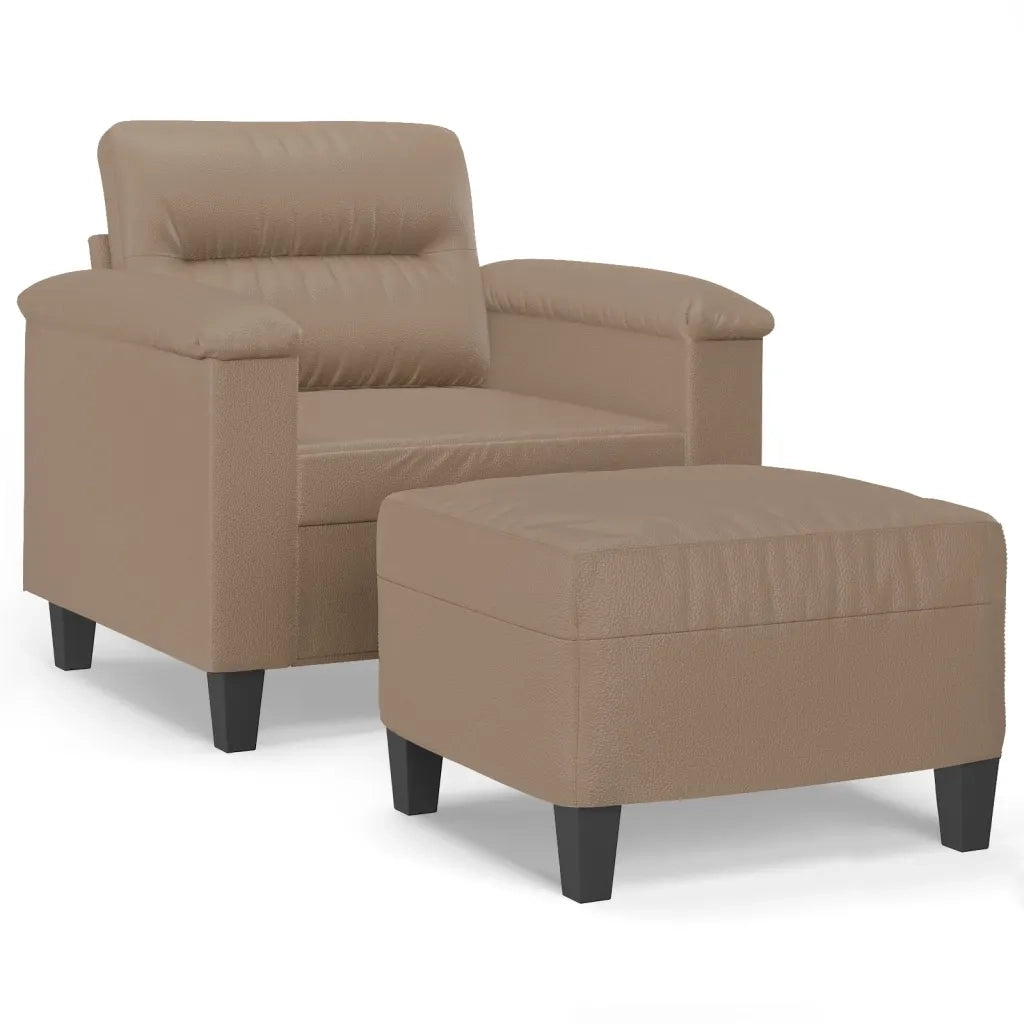 Poltrona con Poggiapiedi Cappuccino 60 cm in Similpellecod mxl 96792