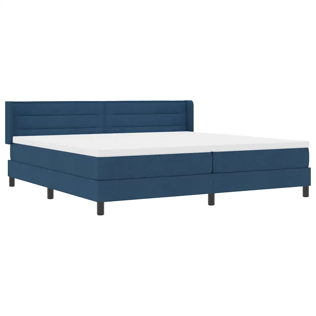Letto a molle con testiera Blu 200 x 200 cm Tessuto 3341068