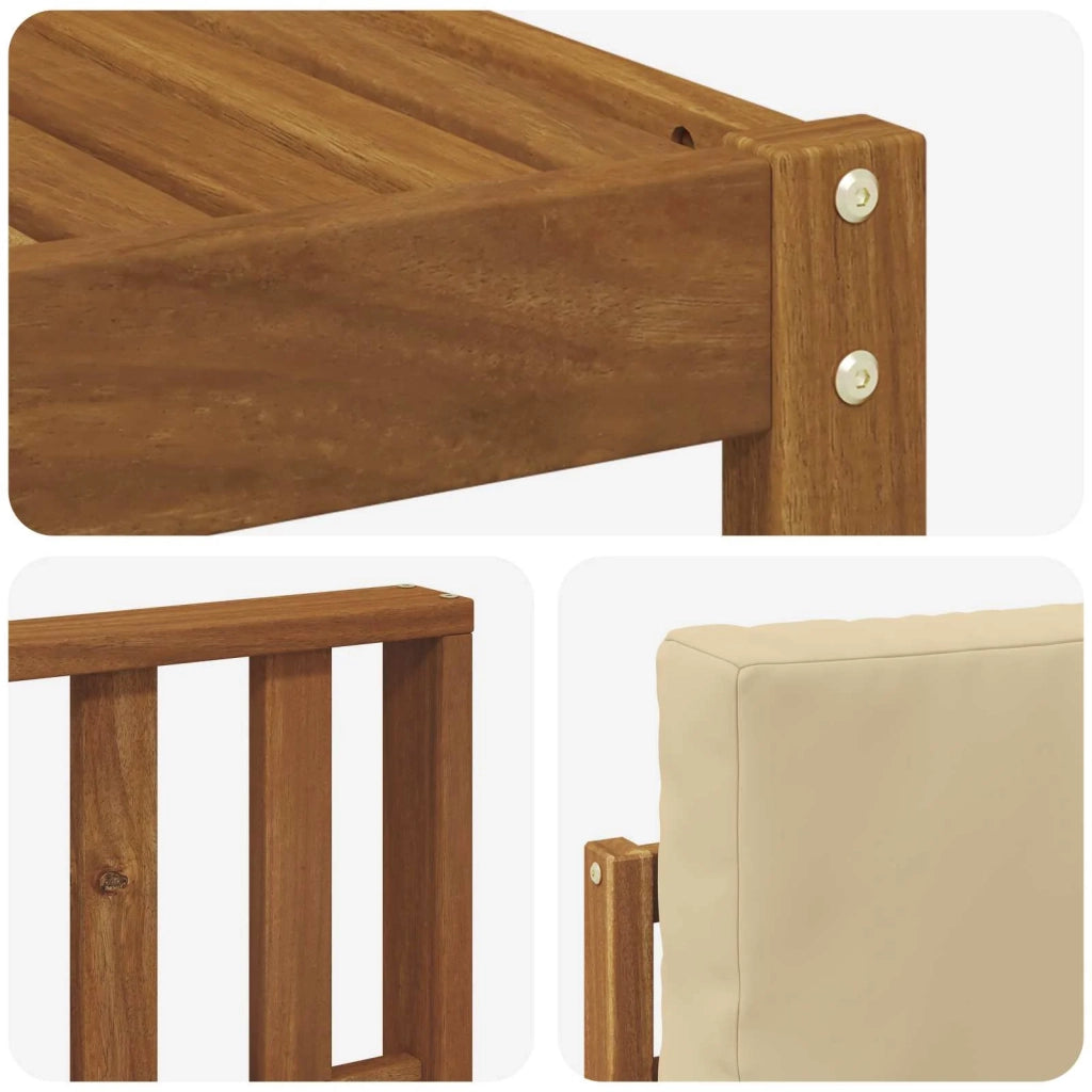Set di divani da esterno con cuscino 7 pcs Naturale e Beige 3366076