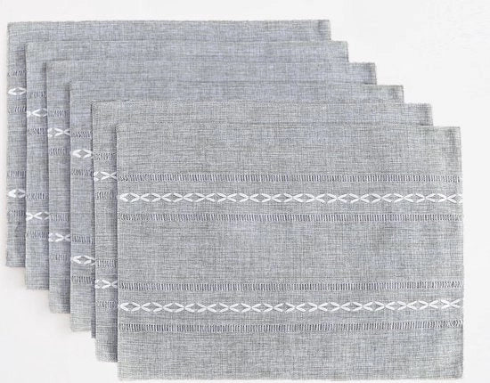Set di 6 Tovaglie Stilizzanti in Tessuto di Cotone Lino Lavabile per Tavolo da Cucina