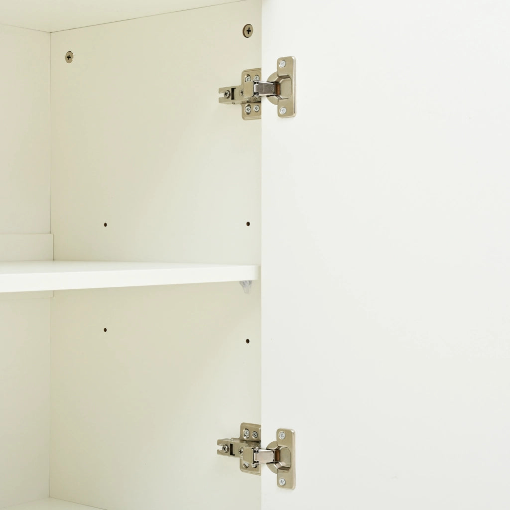 Credenza con 2 ante; 3 cassetti e ripiani regolabili per soggiorno in MDF e PB 145×40×75 cm bianco