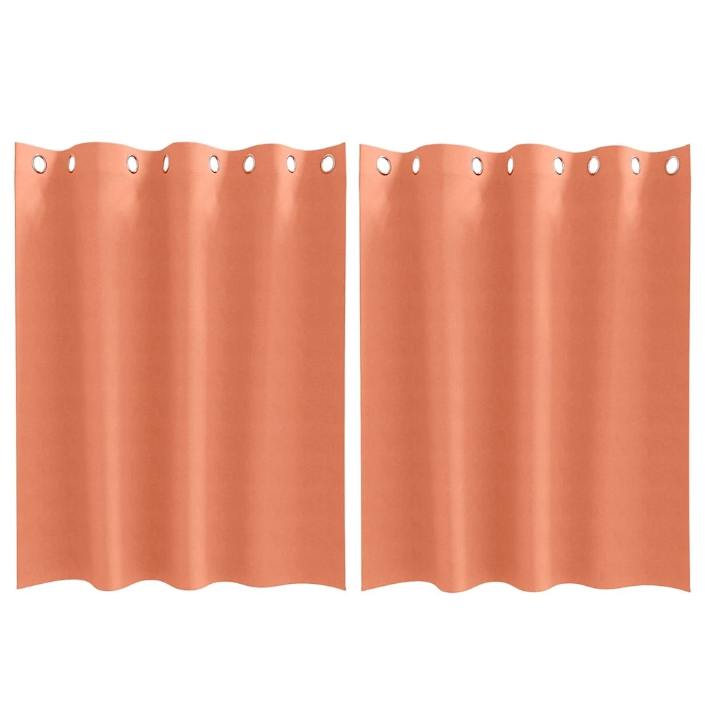 Tende Blackout con Anelli 2 pz Terracotta 140 x 140 cm 4107413