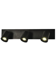 Modo Faretto Moderno a 3 Luci in Alluminio Pressofuso Colore Nero, Struttura Orientabile, Attacco GU10 Max 35W per Illuminazione d'Interni