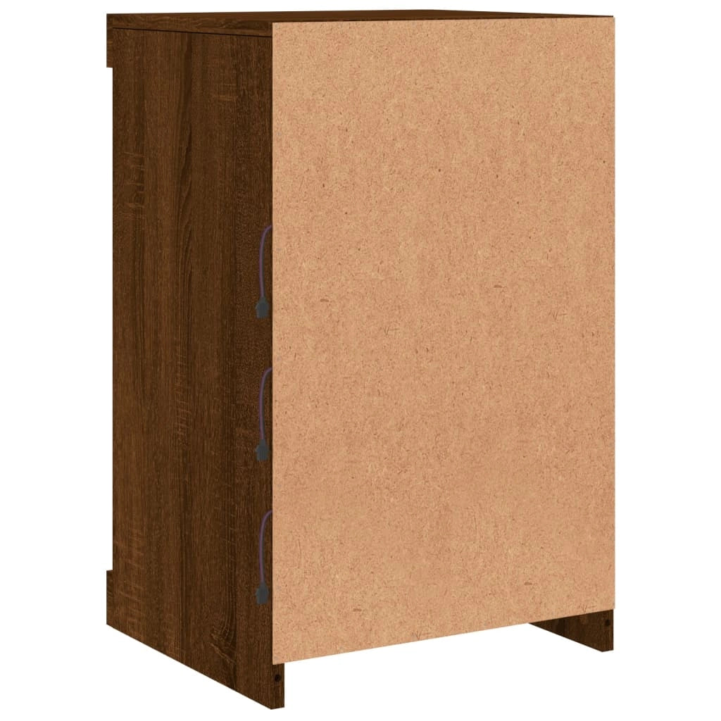 Credenza cassettiera armadio mobile contenitore organizer per cucina soggiorno salotto con luci LED 41 x 37 x 67 cm marrone 02_0029923