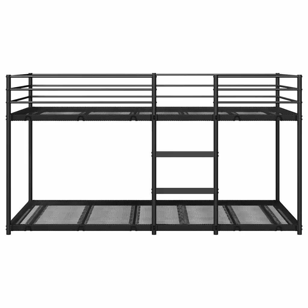 Letto a Castello senza Materasso Nero 100x190 cm in Acciaio 4019878