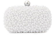 Clutch per donna in pizzo elegante con chiusura a zip e decorazioni in metallo per occasioni formali