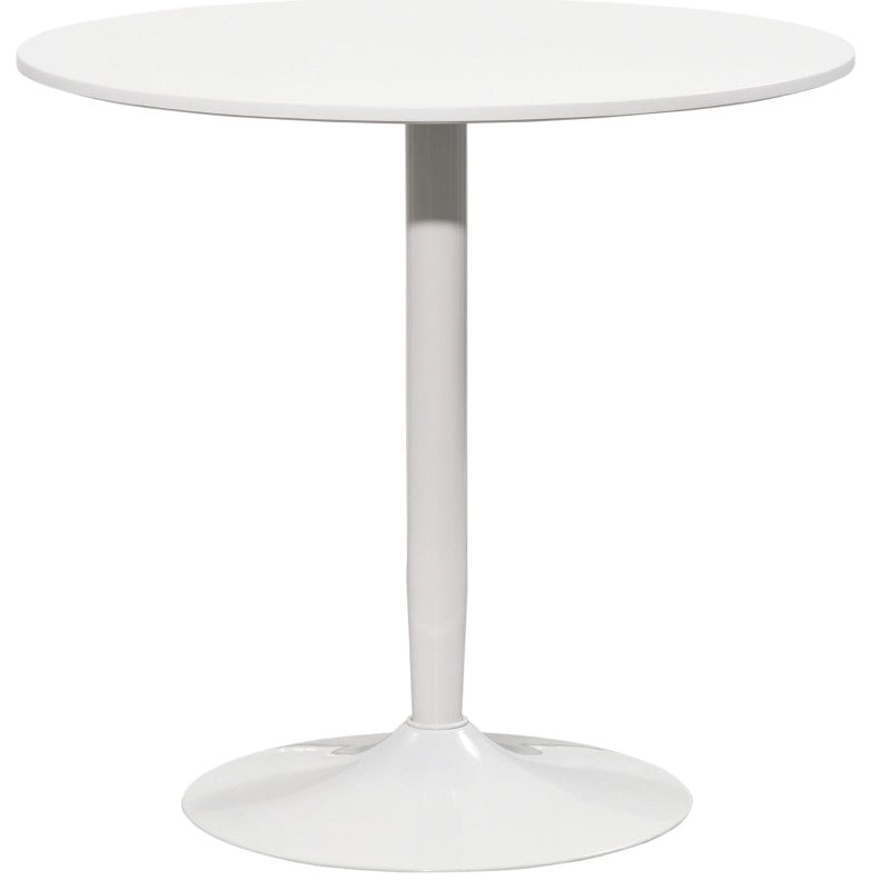 Tavolo da pranzo rotondo ULEVR ?80x75 cm in MDF e acciaio, bianco
