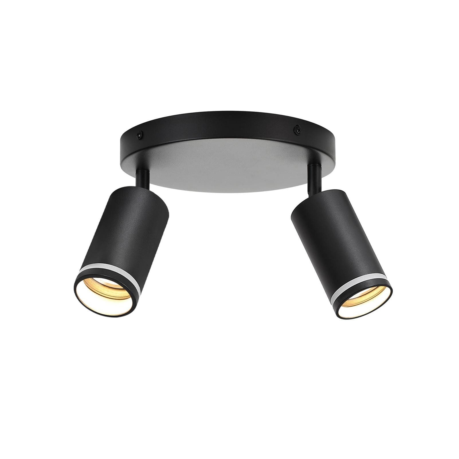 ZMH Faretto da soffitto neri 2 fiamme GU10 orientabili 355° per corridoio