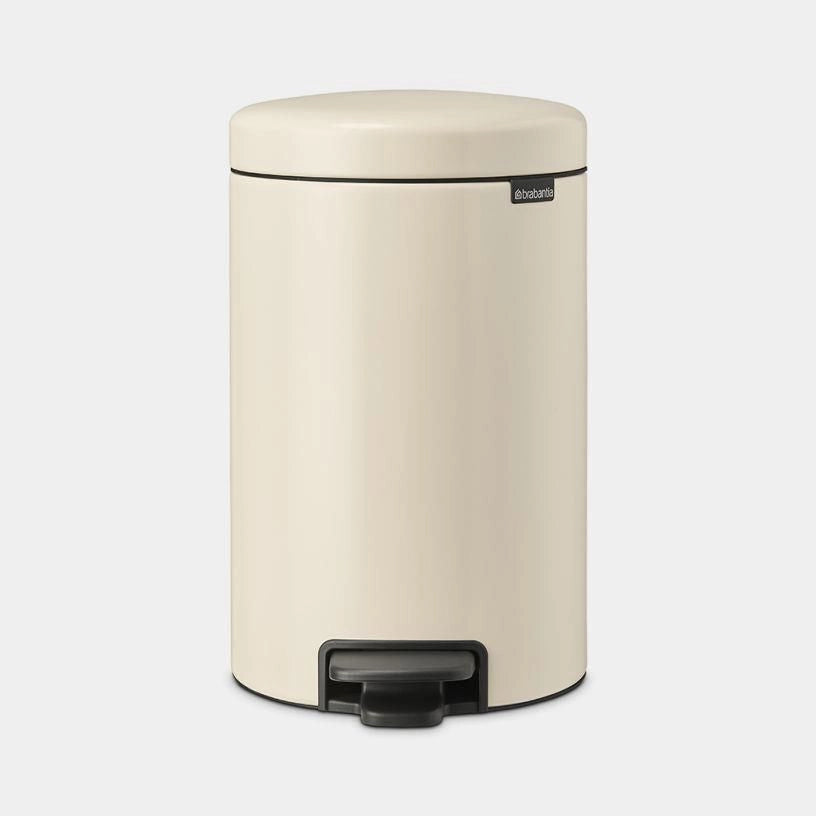 Brabantia 149924 NewIcon Pattumiera a Pedale 12 L Chiusura Ammortizzata Base Antiscivolo Coperchio Antiodore colore Beige