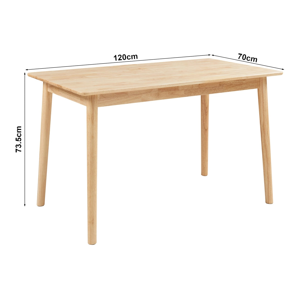 Tavolo da Pranzo Klijori Tavolo da Cucina in Legno di Hevea 120x70 cm color Naturale [en.casa]