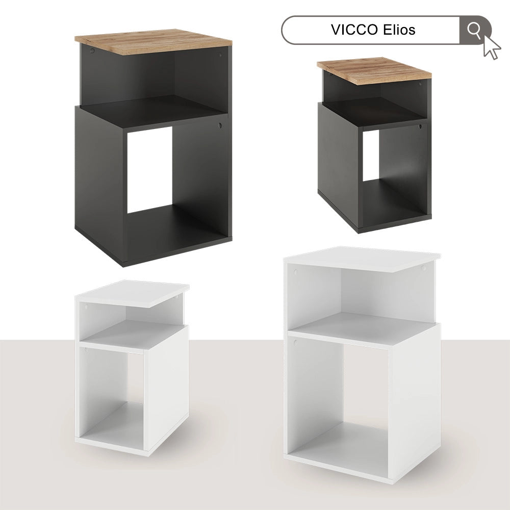 Vicco Comodino Antracite/quercia dorata 40 x 65.3 cm