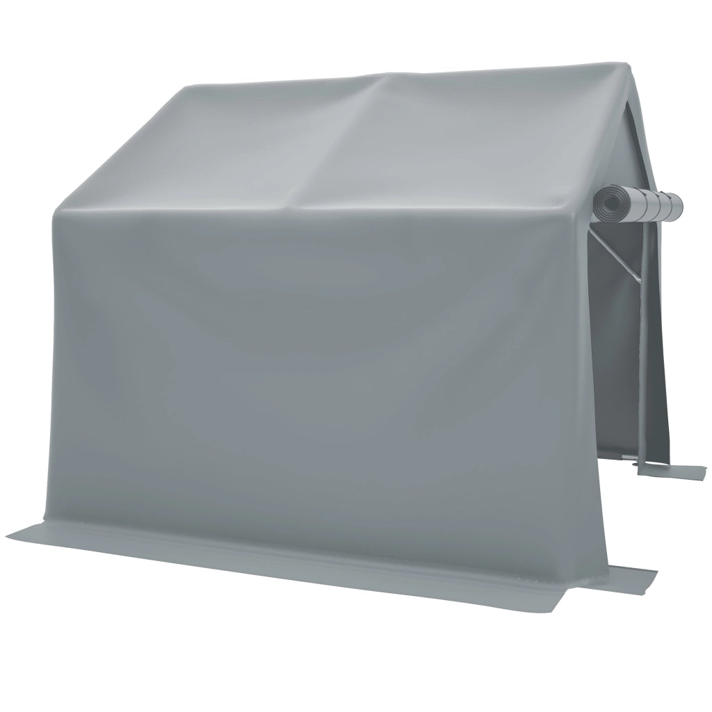 Tenda Deposito Esterni Biciclette Moto 244 X 241 X 217 Cm Metallo Grigio Scuro Protezione Intemperie