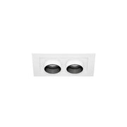 Mini Oxo Faretto LED da Incasso Rettangolare 2 Punti Luce 12W 42º Tecnologia Switch CCT 2700K-3200K-4000K Finitura Bianco Opaco Alta Qualità