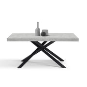 Tavolo consolle allungabile 160x90 CASSIOPEA 2 allungabile fino a 240 cm colore Cemento, 100% MADE IN ITALY, design moderno ideale per sala da pranzo, cucina e soggiorno