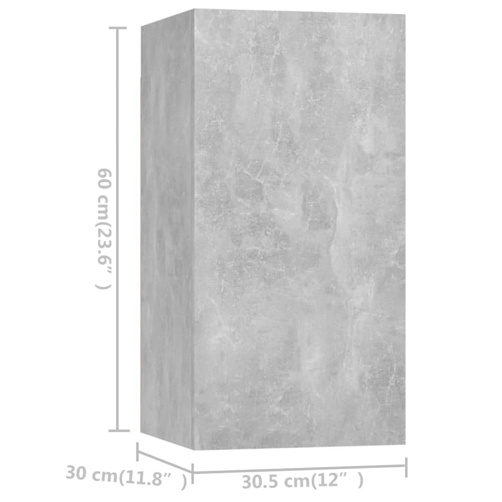 Set di mobili da 4 pezzi tra cui armadio credenza mobile TV televisore per soggiorno camera da letto salotto legno ingegnerizzato grigio 02_0024708