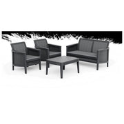 Keter Atlas Forma Lounge Set Poltrone Divano Tavolino aperto Nero
